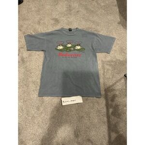 Vintage 1995 Budweiser Frog T Shirt. Bluish Gray Adult Size XL. H.L.Miller Tag
